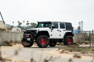 M50 OffRoad Monster Wheels on a White Jeep JK