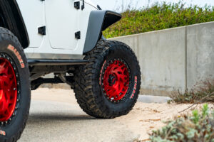 M50 OffRoad Monster Wheels on a White Jeep JK