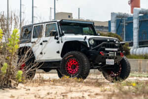 M50 OffRoad Monster Wheels on a White Jeep JK