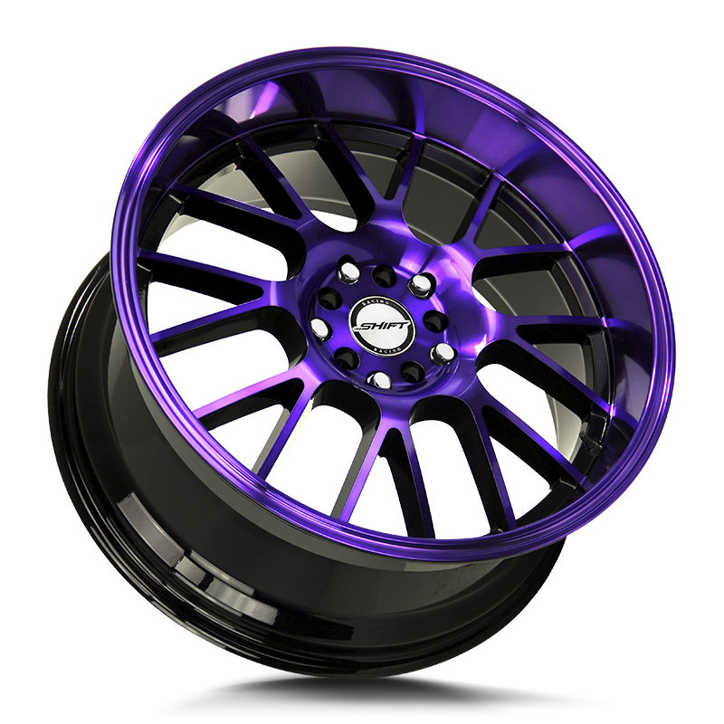 The Crank Wheel by Shift in Gloss Black Purple Machined