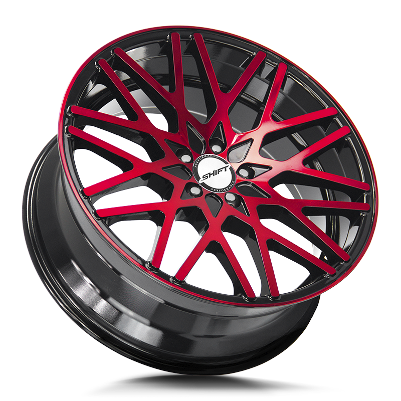The Formula Wheel by Shift in Gloss Black Candy Red Machine