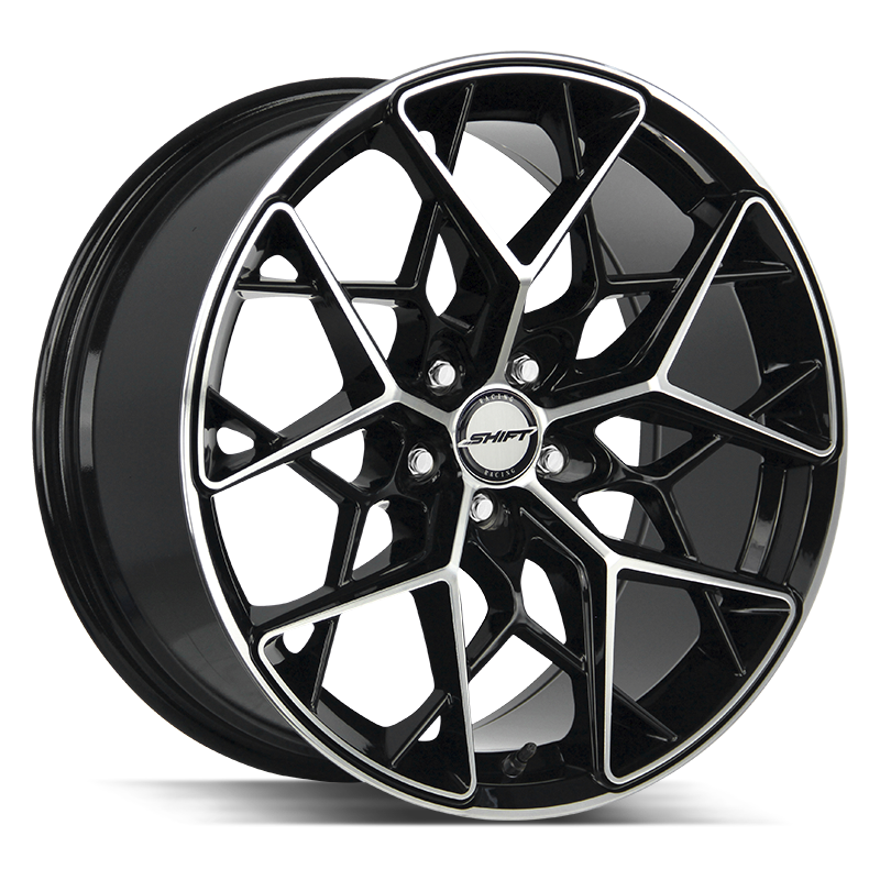 The Piston Wheel by Shift in Gloss Black Machined