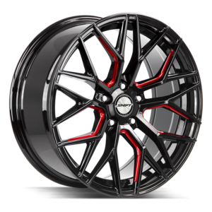 The Spring Wheel by Shift in Gloss Black Candy Red Milled