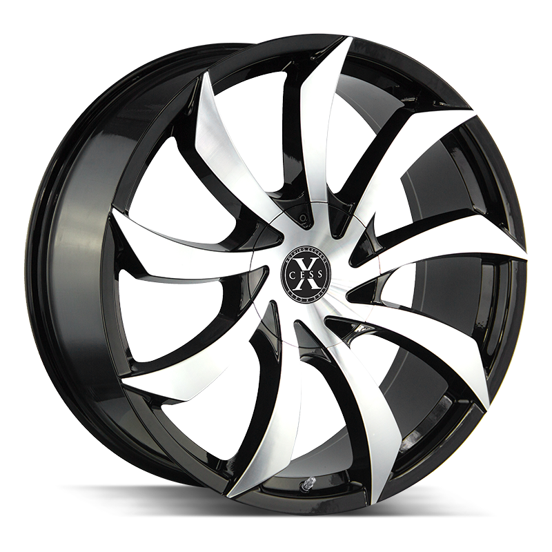 The X01 Wheel by Xcess in Gloss Black Machined