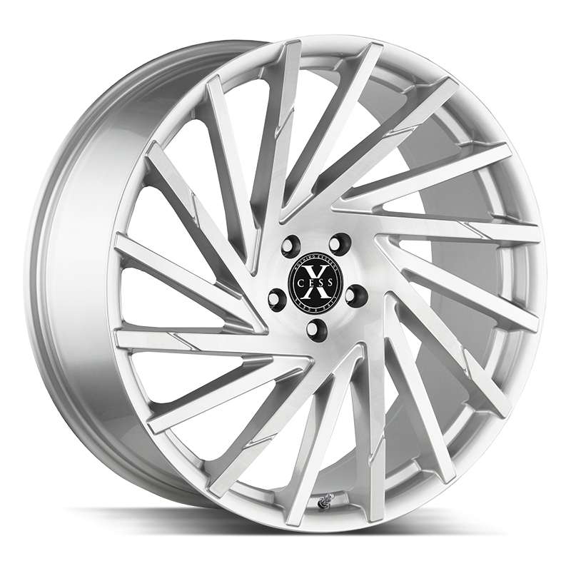 The X02 Wheel by Xcess in Brushed Face Silver