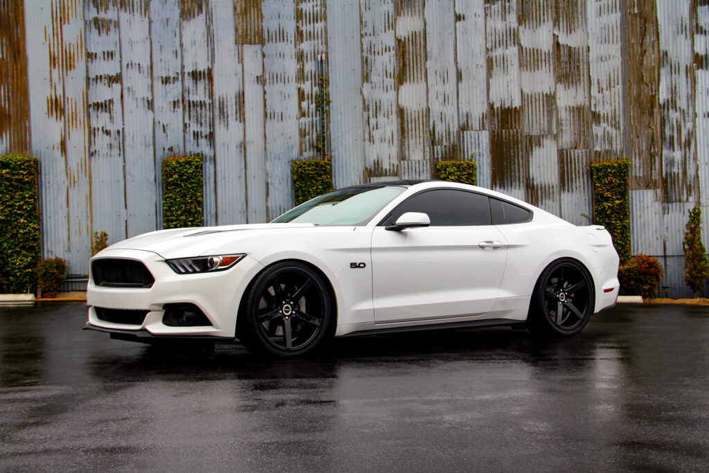 White Ford Mustang on Strada Perfetto Wheels – Strada Wheels