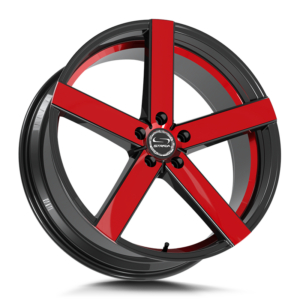 The Spark Wheel by Strada in Gloss Black Candy Red Machine – Strada Wheels