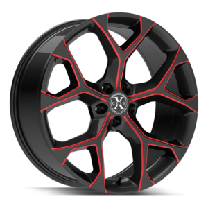 XCess 5 Flake in Gloss Black Candy Red Milled