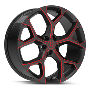 Xcess X05 5-Flake Gloss Black Milled Red
