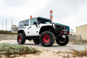 M50 OffRoad Monster Wheels on a White Jeep JK