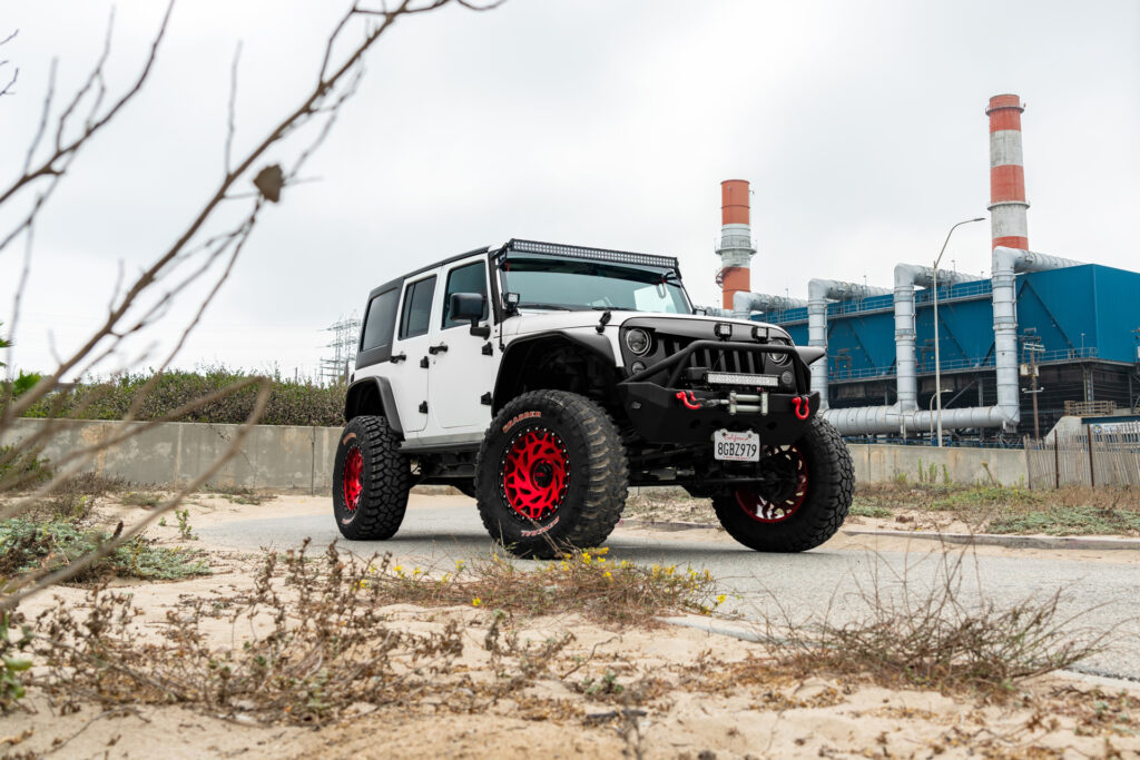 M50 OffRoad Monster Wheels on a White Jeep JK