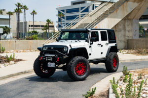 M50 OffRoad Monster Wheels on a White Jeep JK