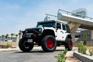 M50 OffRoad Monster Wheels on a White Jeep JK