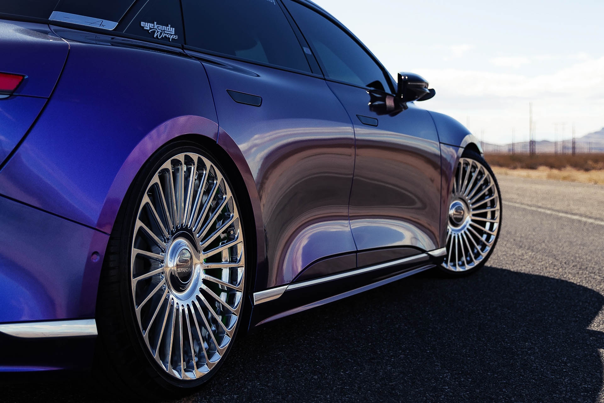 Lucid Air with Strada Martello Chrome Wheels - SEMA 2024