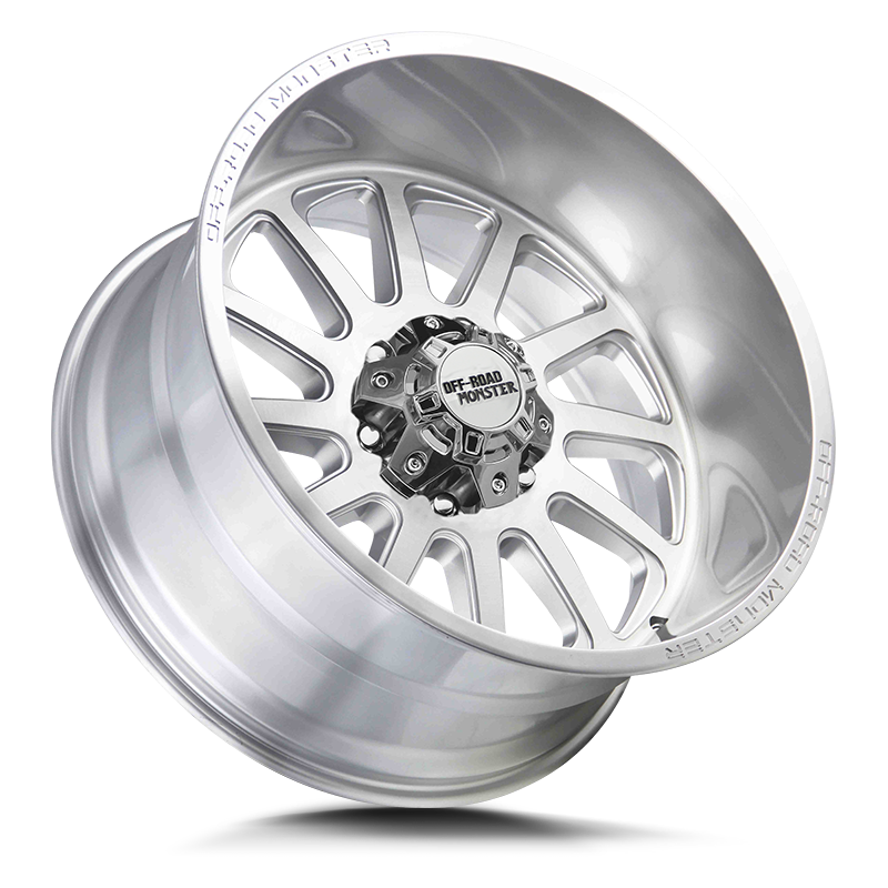 The M17 Wheel by Off Road Monster in Brushed Face Silver