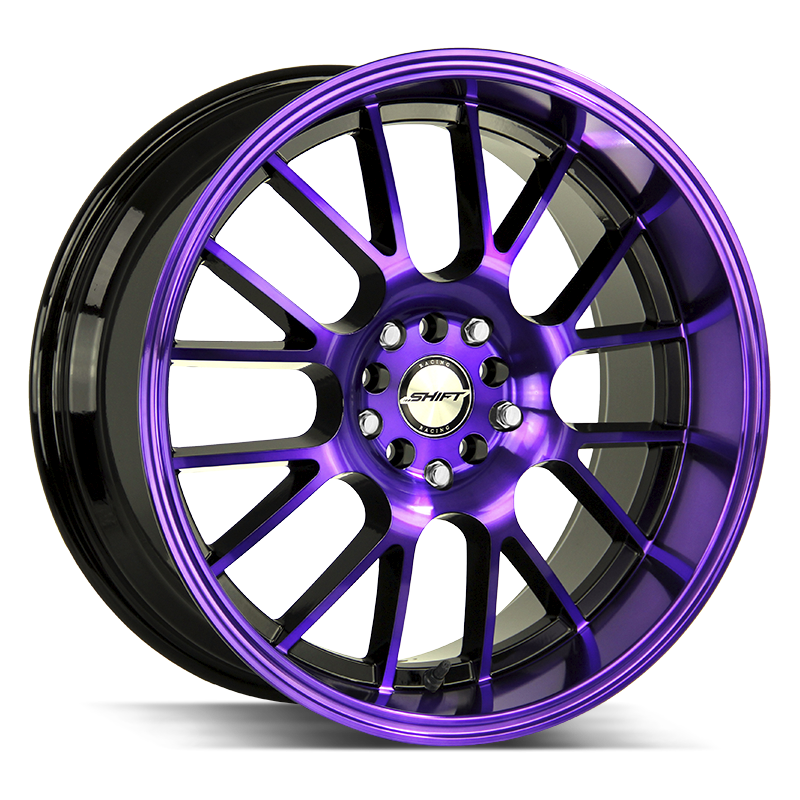 The Crank Wheel by Shift in Gloss Black Purple Machined