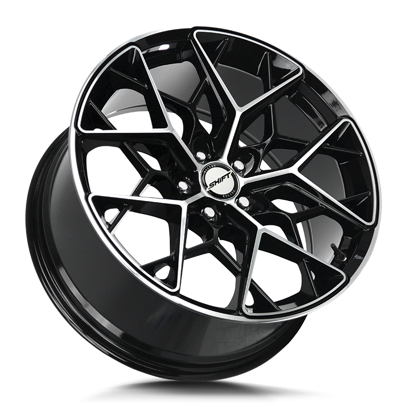 The Piston Wheel by Shift in Gloss Black Machined