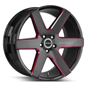 The Coda Wheel by Strada in Gloss Black Candy Red Milled