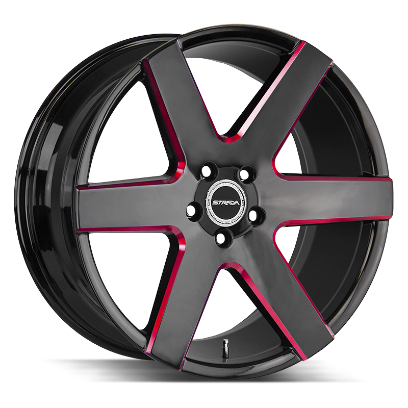 The Coda Wheel by Strada in Gloss Black Candy Red Milled
