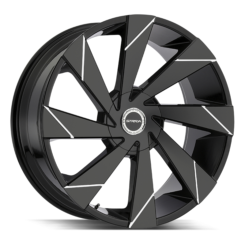 The Moto Wheel by Strada in Gloss Black Milled Line