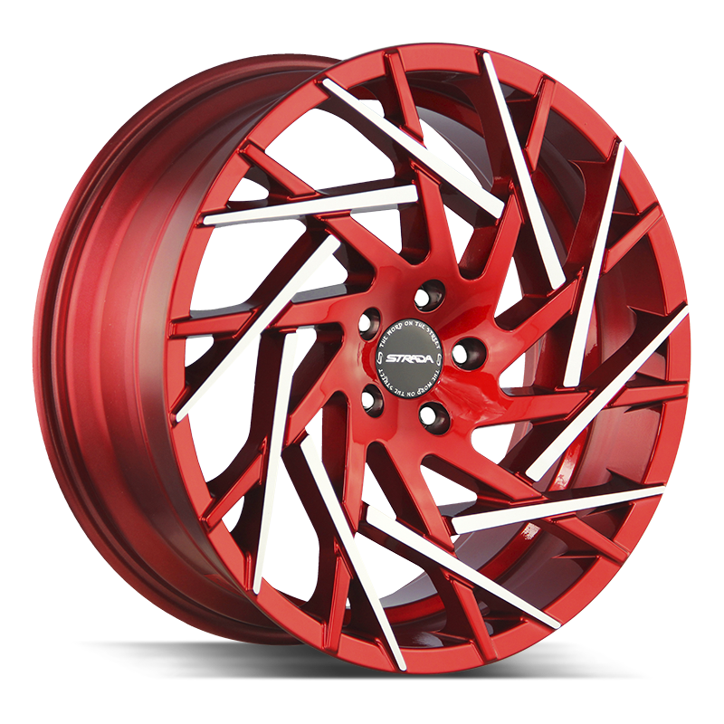The Nido Wheel by Strada in Candy Red Machined Tips