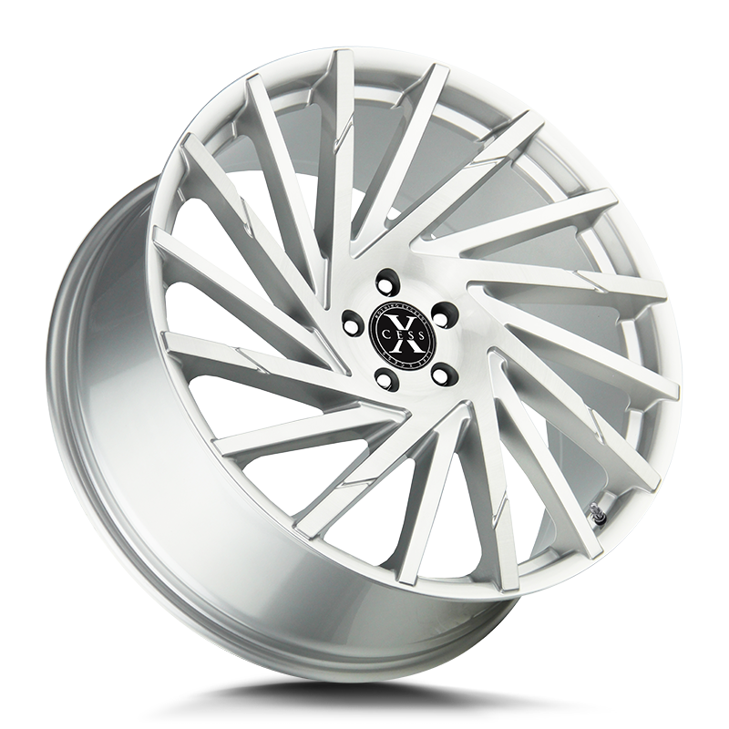 The X02 Wheel by Xcess in Brushed Face Silver