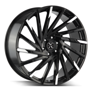 The X02 Wheel by Xcess in Gloss Black Machined Tips
