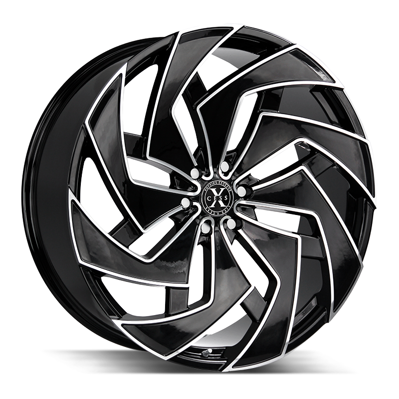The X04 Wheel by Xcess in Gloss Black Milled